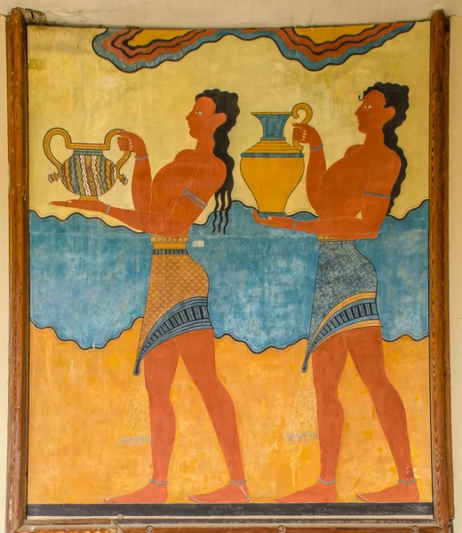 Harabeleri Knossos Sarayı, duvar resimleri, eserler.