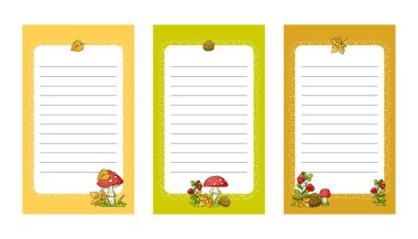  Notlar için güzel bir kağıt tasarımı. Defterler için bir şablon. Vektör, izole.