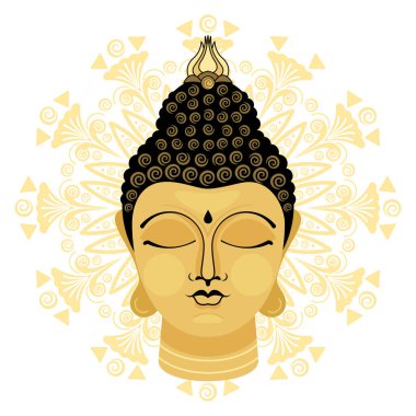 Buda 'nın kafası. Vektör illüstrasyonu, izole.