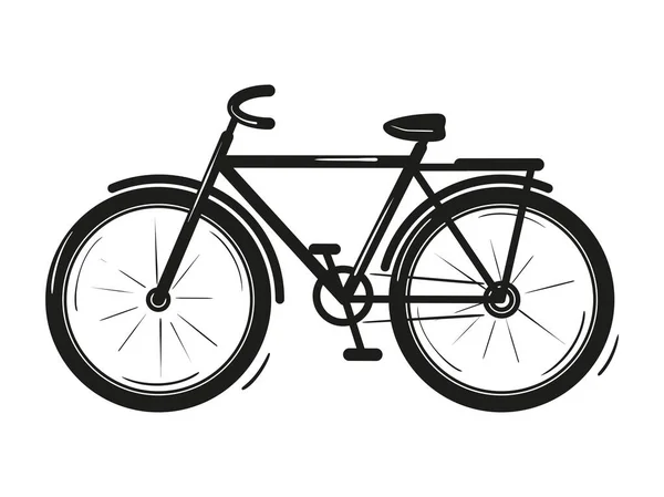 男子城市自行车 黑色标志 在白色背景下被孤立的病媒 — 图库矢量图片