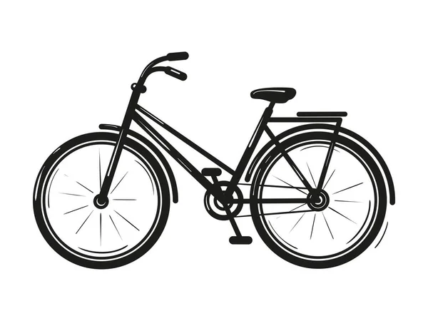 城市自行车 黑色标志 在白色背景下被孤立的病媒 — 图库矢量图片