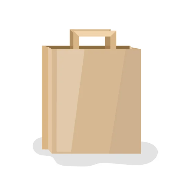 Pacchetto Imballaggio Carta Cibo Asporto Vettore Isolato Sfondo Bianco — Vettoriale Stock