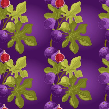 İncirli, sulu ve lezzetli meyveler. Parlak, renksiz bir desen. Kumaş, kağıt, ambalaj, duvar kağıdı gibi şeylerin tasarımı için. Vektör, izole.