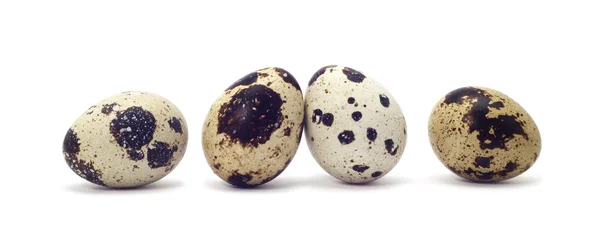 Группа перепелиных яиц, изолированных на белом фоне — стоковое фото
