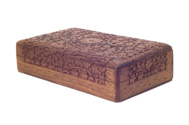 Beyaz arka plan üzerinde izole Ahşap oyma tabut