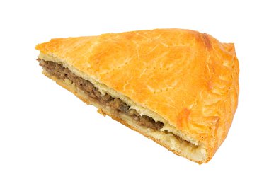 İzole bir altın kabuk studio ile lezzetli etli börek