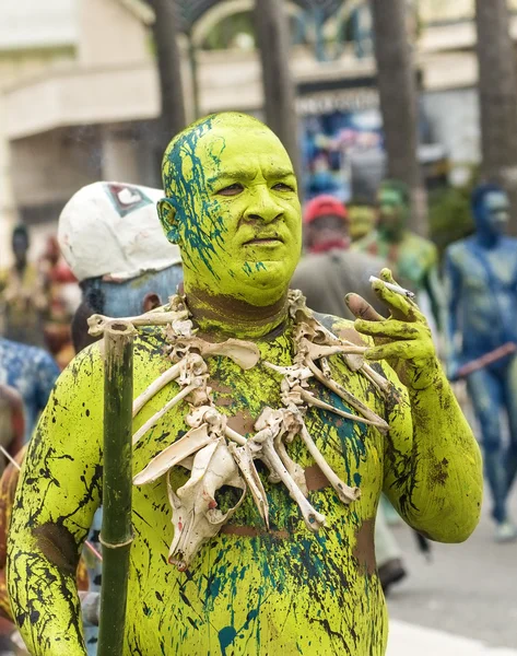 Green Carnival Man — Stock Photo, Image