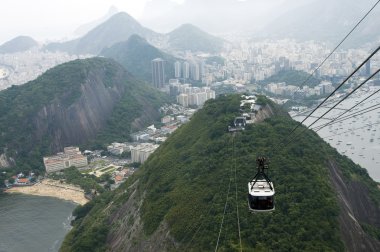 Rio de Janeiro, Brezilya üzerinden hava tramvay.