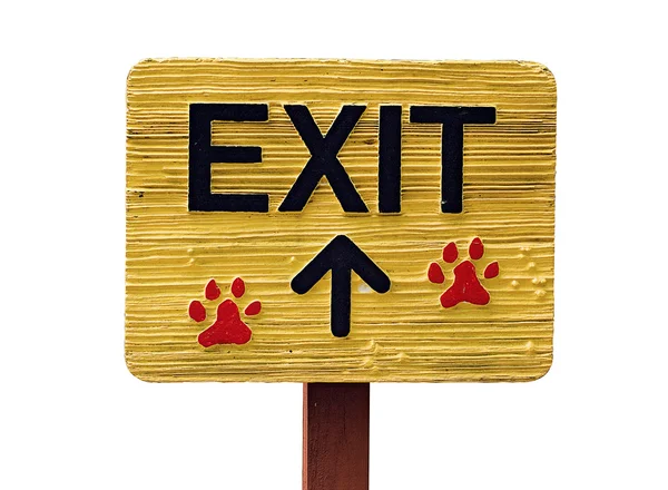 Exit Sign with Paw Prints — Stock Photo, Image