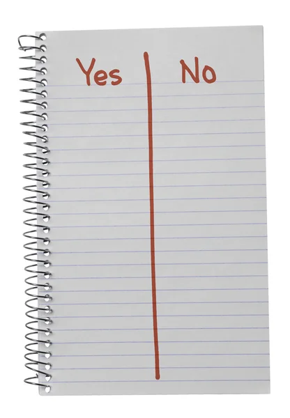 Hayır kırmızılı defter Evet vs