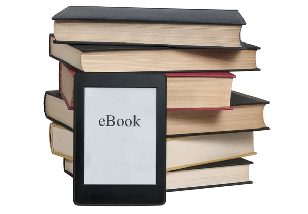 Text book and ereader — Stock Photo, Image