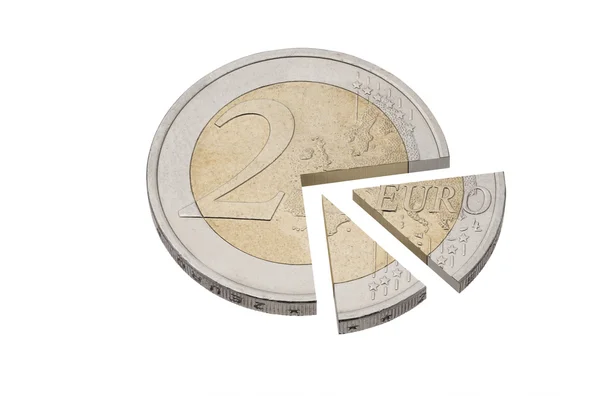 Euro moneda gráfico circular 3D Fotos De Stock