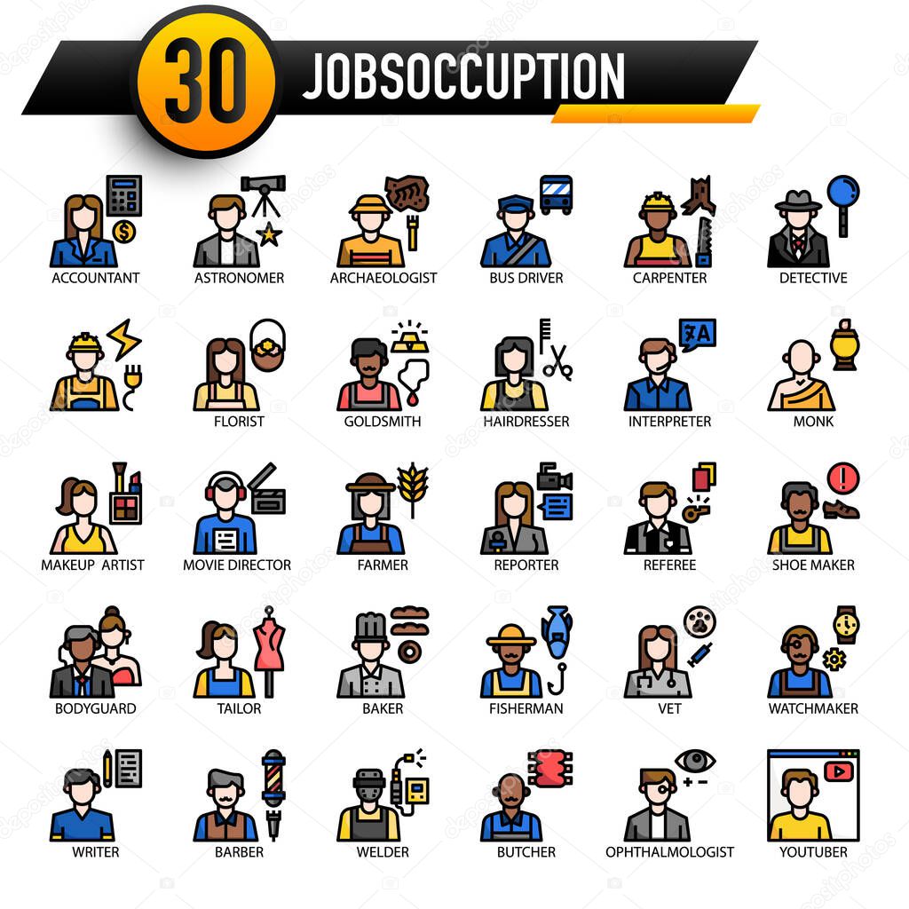 professions set, vector illustration