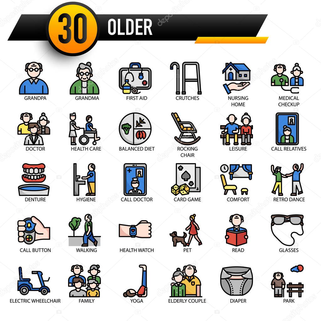 older people, vector illustration
