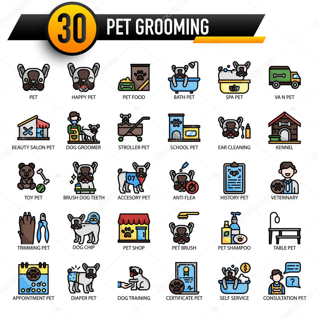 Pet Grooming set,  vector illustration