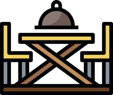 Restoran simgesi, vektör illüstrasyonu