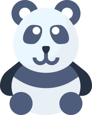 Stilize Dev panda tüm vücut çizimi. Basit panda ikonu ya da logo tasarımı. Vektör illüstrasyonu.