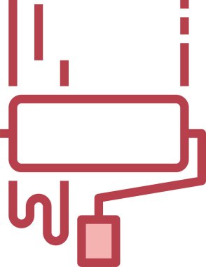 Beyaz arka planda boya silindiri. İnşaat aletleri. Tamir ve dekorasyon için elementler. Serbest çizim