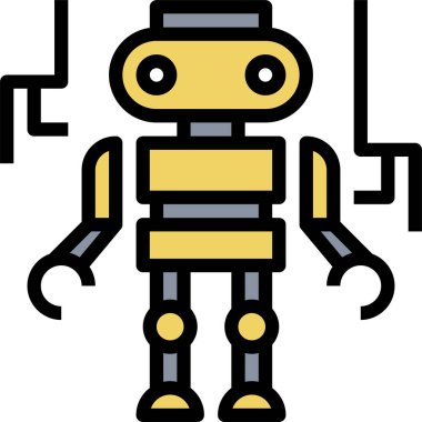 Robot teknolojisi mekanik konsept vektör çizimi 