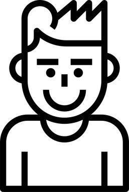 Erkek avatar simgesi, vektör illüstrasyonu