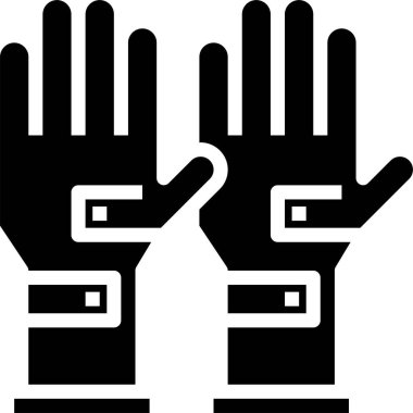 Eldiven çizgisi simgesi, kıyafet konsepti, beyaz arka planda eldivenler, mobil konsept ve web tasarımı için ana hatlı koruyucu eldiven simgesi. Vektör grafikleri