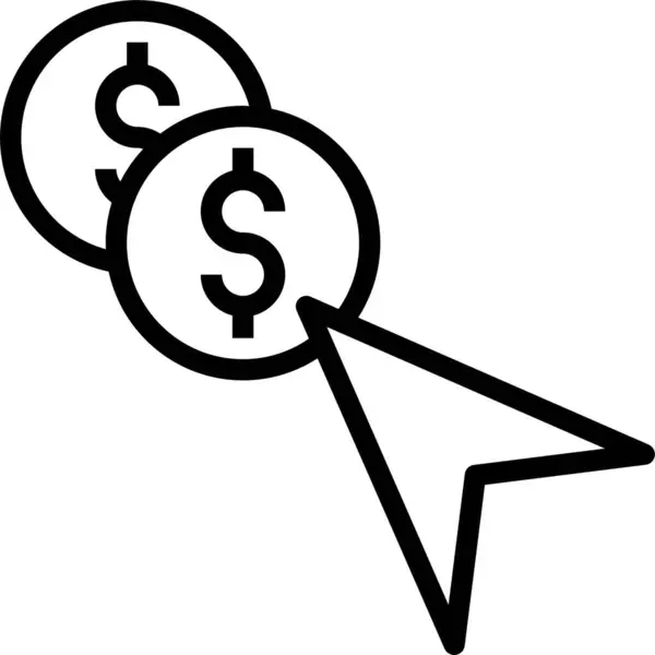 Ícone Dólar Ilustração Vetorial — Vetor de Stock