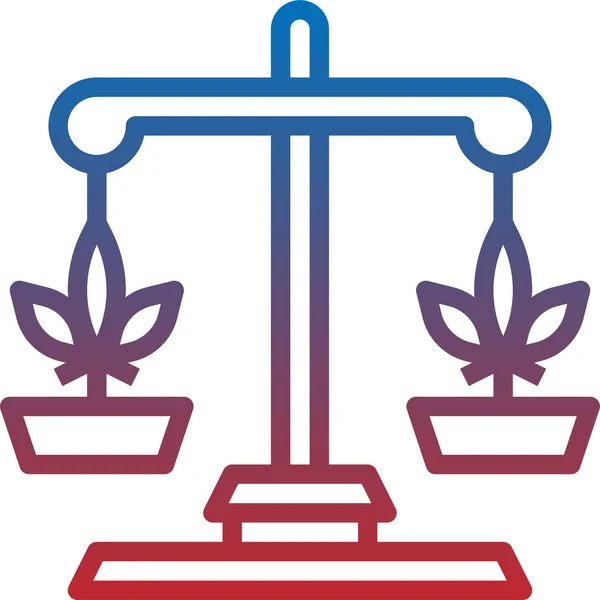 Maconha Legal Com Conceito Escala Justiça — Vetor de Stock