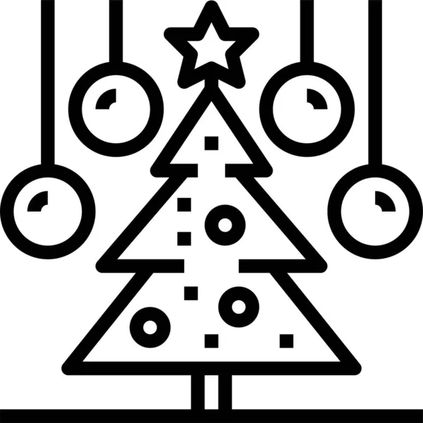 Árbol Navidad Icono Vector Ilustración — Vector de stock