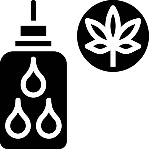 Icono Botella Aceite Cannabis Cbd Sobre Fondo Blanco Vector Ilustración — Archivo Imágenes Vectoriales