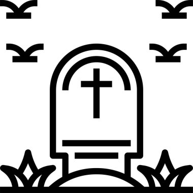 Mezar taşı ikonu. Ölü cadılar bayramı anıtı.