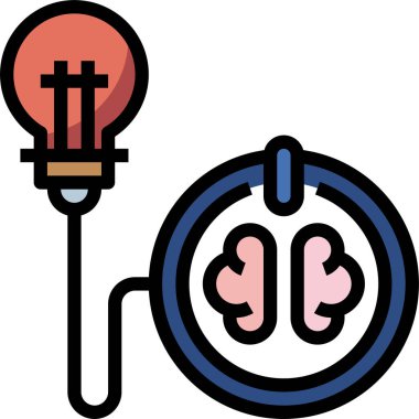 Beyin gücü simgesi, vektör illüstrasyonu