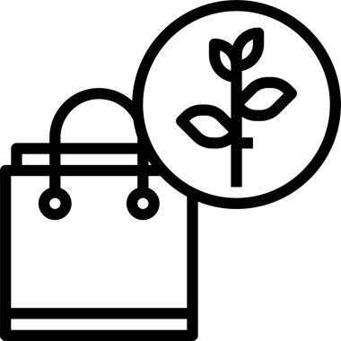 Eko torba simgesi, vektör illüstrasyonu