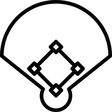 Beyzbol sahası simgesi, vektör illüstrasyonu