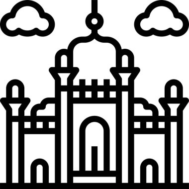 Badshahi cami simgesi, vektör illüstrasyonu