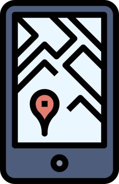 Akıllı telefon simgesi, vektör illüstrasyonunda uygulama mesafesi