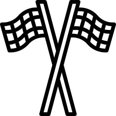 Yarış bayrağı simgesi, vektör illüstrasyonu