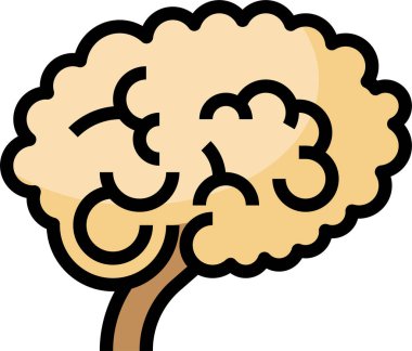 Beyin simgesi, vektör illüstrasyonu