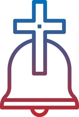 Kilise çanı simgesi, vektör illüstrasyonu