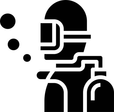 Dalgıç simgesi, vektör illüstrasyonu