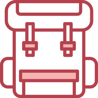 sırt çantası simgesi, vektör illüstrasyonu