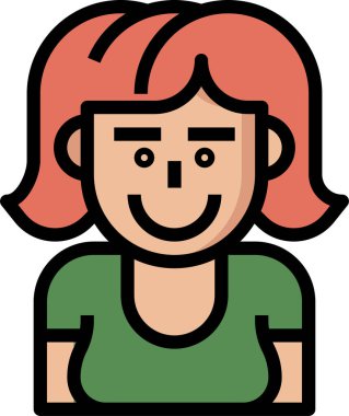 Emo kız simgesi, vektör illüstrasyonu