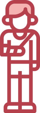 Hasta kolu yaralanmış vektör çizimi 