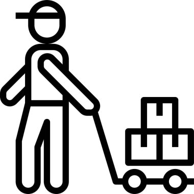 Kurye simgesi, vektör illüstrasyonu