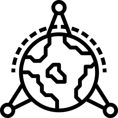 Dünya simgesi, vektör illüstrasyonuyla iletişim kur