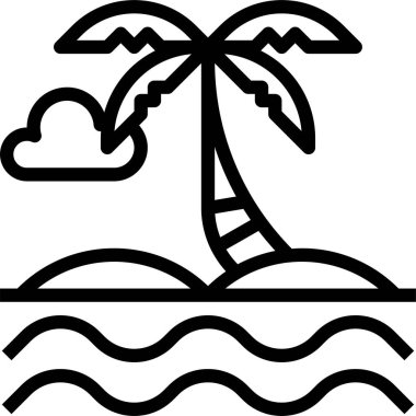 Plaj simgesi, vektör illüstrasyonu 