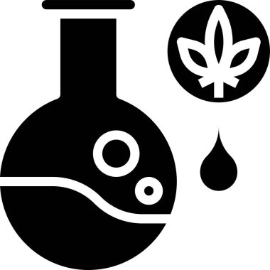 Marihuana yaprağıyla izole edilmiş bir zeytinyağı ikonu.