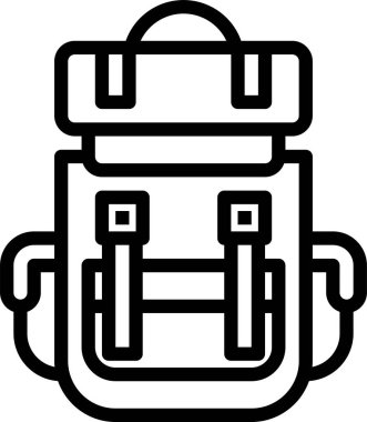 sırt çantası simgesi, vektör illüstrasyonu