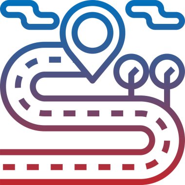 Yol yolu konumu konum konsept vektör illüstrasyon simgesi 