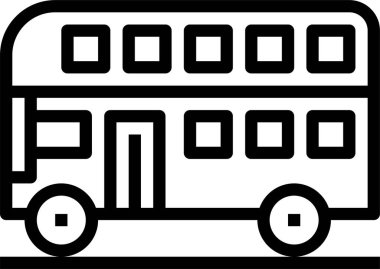 Çift katlı bus simgesi, vektör illüstrasyonu