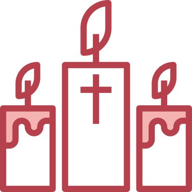 Uygulamalar ve web siteleri için tutucu düz vektör simgesi üzerinde eski moda mumlar, şamdanlar